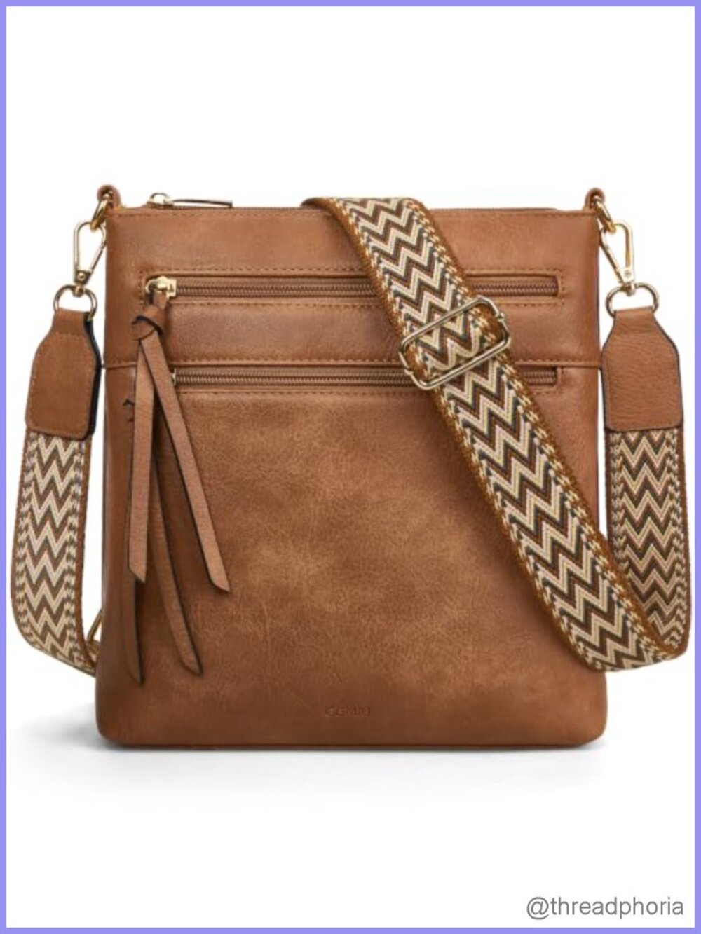 Medium Vegan Leather Crossbody Bag with Multiple Pockets
